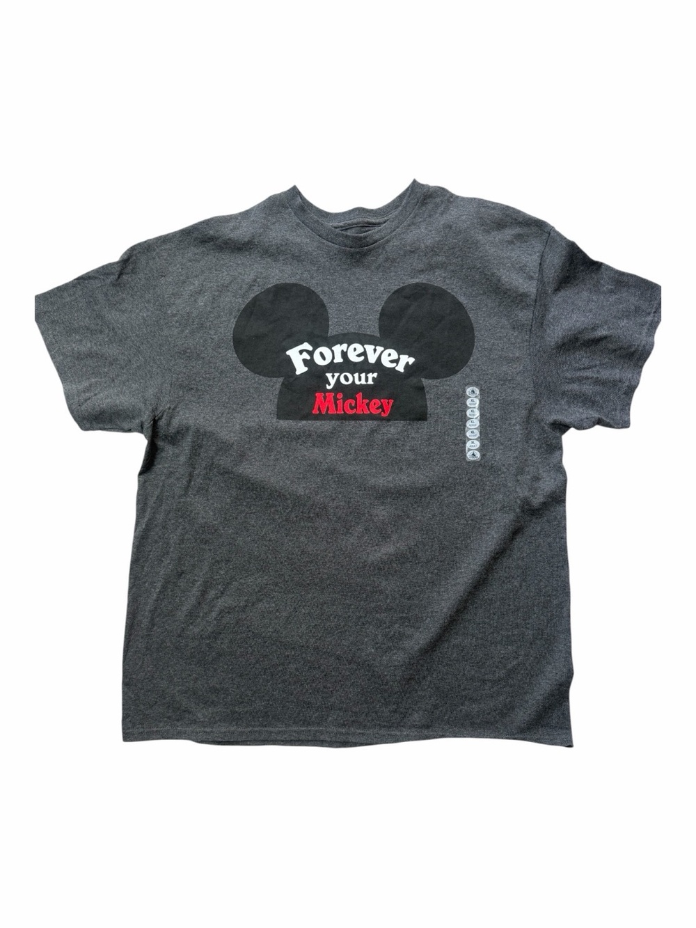 Men’s NWT Disney Forever Your Mickey Graphic Short Sleeve T-Shirt Gray Size XL